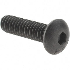 Value Collection - #8-32 UNC Hex Socket Drive, Button Screw - Alloy Steel, Black Oxide Finish, Fully Threaded, 5/8" Length Under Head - Makers Industrial Supply