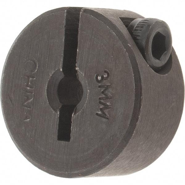 Value Collection - 3mm Bore, Steel, One Piece Clamp Collar - 11/16" Outside Diam - Makers Industrial Supply