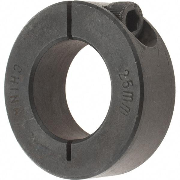 Value Collection - 25mm Bore, Steel, One Piece Clamp Collar - 1-7/8" Outside Diam - Makers Industrial Supply