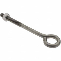 Value Collection - 1/4-20, Stainless Steel Wire Turned Open Eye Bolt - 1-1/2" Thread Length, 1/2" ID, 3" Shank Length - Makers Industrial Supply