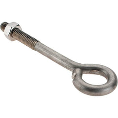 Value Collection - 5/16-18, Stainless Steel Wire Turned Open Eye Bolt - 1-1/2" Thread Length, 5/8" ID, 3" Shank Length - Makers Industrial Supply