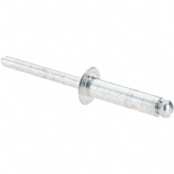 Value Collection - Size 812 Dome Head Aluminum Open End Blind Rivet - Aluminum Mandrel, 0.626" to 3/4" Grip, 1/2" Head Diam, 0.257" to 0.261" Hole Diam, 1" Length Under Head, 1/4" Body Diam - Makers Industrial Supply