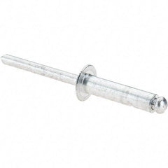 Value Collection - Size 812 Dome Head Aluminum Open End Blind Rivet - Aluminum Mandrel, 0.626" to 3/4" Grip, 1/2" Head Diam, 0.257" to 0.261" Hole Diam, 1" Length Under Head, 1/4" Body Diam - Makers Industrial Supply