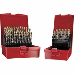 DORMER - 1 to 10mm, 118° Point, TiN Finish, High Speed Steel Jobber Length Drill Bit Set - Makers Industrial Supply