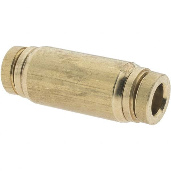 Parker - 1/4" Outside Diam, Brass Push-to-Connect Tube Union - Tube to Tube Connection, Nitrile O-Ring - Makers Industrial Supply