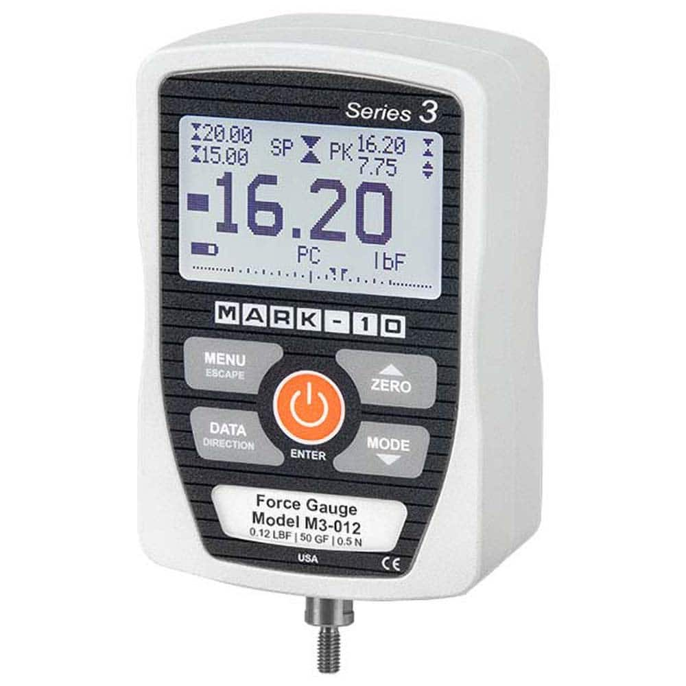 Mark-10 - Digital Tension & Compression Force Gages Capacity (lbf): 500.00 Capacity (N): 2500.00 - Makers Industrial Supply