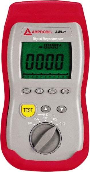 Amprobe - Digital LCD Display, 2,000 Megohm Electrical Insulation Resistance Tester & Megohmmeter - 1,000 VDC Max Test Voltage, Powered by 1.5V AA Battery - Makers Industrial Supply