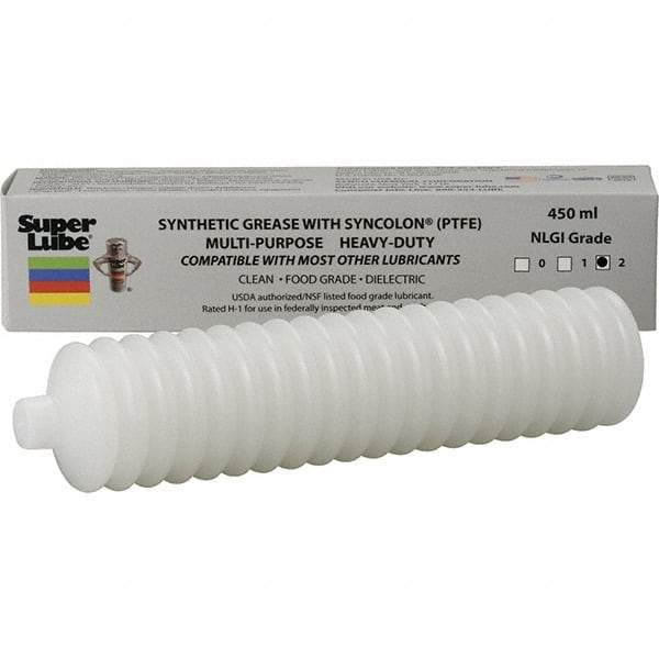 Synco Chemical - 450 mL Cartridge Synthetic Grease Cartridge - Translucent White, Food Grade, 450°F Max Temp, NLGIG 2, - Makers Industrial Supply