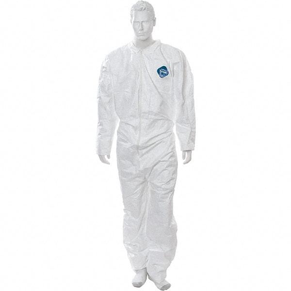 Value Collection - Size 3XL Film Laminate General Purpose Coveralls - White, Zipper Closure, Open Cuffs, Open Ankles - Makers Industrial Supply