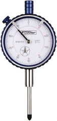 Fowler - 1" Range, 0-100 Dial Reading, 0.001" Graduation Dial Drop Indicator - 2-1/4" Dial, 0.1" Range per Revolution, Revolution Counter - Makers Industrial Supply