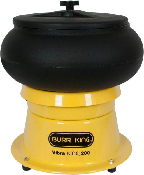 Burr King - 0.66 Cu Ft, 1/5 hp, Vibratory Tumbler - Adjustable Amplitude, Flow Through Drain - Makers Industrial Supply