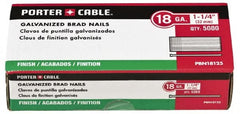 Porter-Cable - 18 Gauge 5/8" Long Brad Nails for Power Nailers - Grade 2 Steel, Galvanized Finish, Brad Head, Chisel Point - Makers Industrial Supply