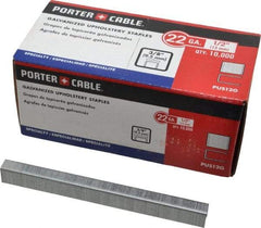 Porter-Cable - 1/2" Long x 3/8" Wide, 22 Gauge Crowned Construction Staple - Grade 2 Steel, Galvanized Finish - Makers Industrial Supply