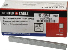 Porter-Cable - 3/8" Long x 3/8" Wide, 22 Gauge Crowned Construction Staple - Grade 2 Steel, Galvanized Finish - Makers Industrial Supply