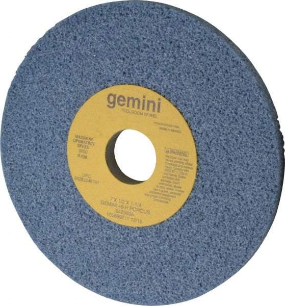 Norton - 7" Diam x 1-1/4" Hole x 1/2" Thick, H Hardness, 46 Grit Surface Grinding Wheel - Aluminum Oxide, Type 1, Coarse Grade, 3,600 Max RPM, No Recess - Makers Industrial Supply