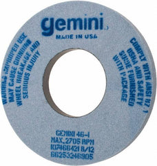 Norton - 12" Diam x 5" Hole x 1" Thick, I Hardness, 46 Grit Surface Grinding Wheel - Aluminum Oxide, Type 1, Coarse Grade, 2,705 Max RPM, No Recess - Makers Industrial Supply