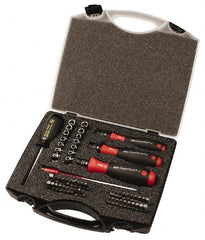 Wiha - 59 Piece Hex Bits, Pozi Bits, Square Bits, Torque Control Bits & Torx Bits Screwdriver Set - Exact Industrial Supply