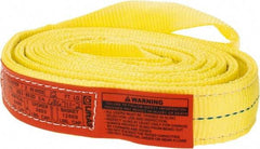 Lift-All - 12' Long x 2" Wide, 6,400 Lb Vertical Capacity, 2 Ply, Polyester Web Sling - 5,000 Lb Choker Capacity, Yellow - Makers Industrial Supply