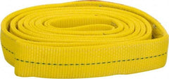 Lift-All - 12' Long x 2" Wide, 6,400 Lb Vertical Capacity, 2 Ply, Polyester Web Sling - 5,000 Lb Choker Capacity, Yellow - Makers Industrial Supply