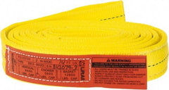 Lift-All - 14' Long x 2" Wide, 6,400 Lb Vertical Capacity, 2 Ply, Polyester Web Sling - 5,000 Lb Choker Capacity, Yellow - Makers Industrial Supply