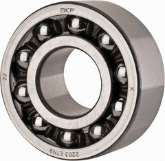 SKF - 17mm Bore Diam, 40mm OD, Open Self Aligning Radial Ball Bearing - 16mm Wide, 2 Rows, Round Bore, 573 Lb Static Capacity, 2,380 Lb Dynamic Capacity - Makers Industrial Supply