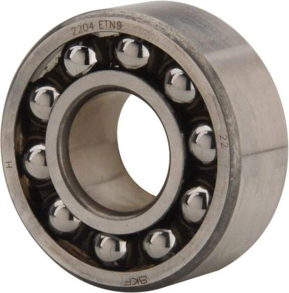 SKF - 20mm Bore Diam, 47mm OD, Open Self Aligning Radial Ball Bearing - 18mm Wide, 2 Rows, Round Bore, 933 Lb Static Capacity, 3,780 Lb Dynamic Capacity - Makers Industrial Supply