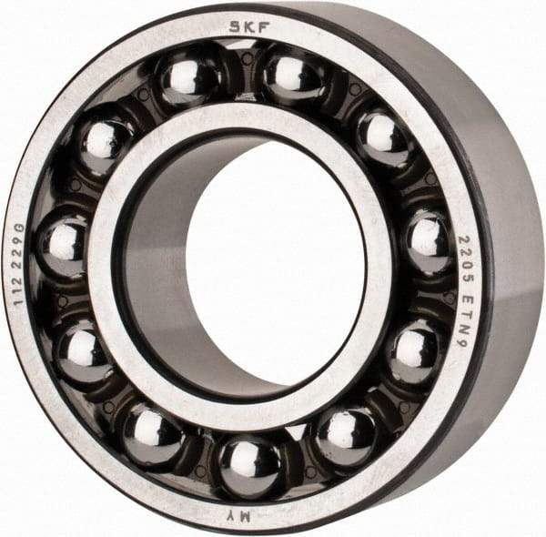 SKF - 25mm Bore Diam, 52mm OD, Open Self Aligning Radial Ball Bearing - 18mm Wide, 2 Rows, Round Bore, 989 Lb Static Capacity, 3,780 Lb Dynamic Capacity - Makers Industrial Supply