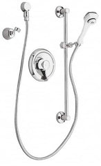 Moen - Concealed, One Handle, Chrome Coated, Steel, Valve and Flex Shower Head - Lever Handle - Makers Industrial Supply