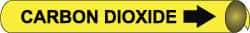 NMC - Pipe Marker with Carbon Dioxide Legend and Arrow Graphic - 10 to 10" Pipe Outside Diam, Black on Yellow - Makers Industrial Supply