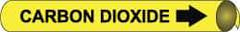 NMC - Pipe Marker with Carbon Dioxide Legend and Arrow Graphic - 10 to 10" Pipe Outside Diam, Black on Yellow - Makers Industrial Supply