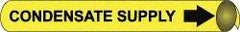 NMC - Pipe Marker with Condensate Supply Legend and Arrow Graphic - 10 to 10" Pipe Outside Diam, Black on Yellow - Makers Industrial Supply