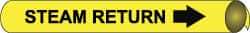 NMC - Pipe Marker with Steam Return Legend and Arrow Graphic - 4-5/8 to 5-7/8" Pipe Outside Diam, Black on Yellow - Makers Industrial Supply