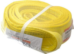 Lift-All - 8' Long x 3" Wide, 8,600 Lb Vertical Capacity, 2 Ply, Polyester Web Sling - 6,900 Lb Choker Capacity, Yellow - Makers Industrial Supply