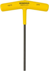 Bondhus - 3/16" Hex, T-Handle Cushion Grip, Hex Key - 6" OAL, Protanium High Torque Steel, Inch System of Measurement - Makers Industrial Supply