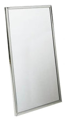 Bradley - 18 Inch Wide x 36 Inch High, Theft Resistant Rectangular Glass Washroom Mirror - Stainless Steel Frame - Makers Industrial Supply