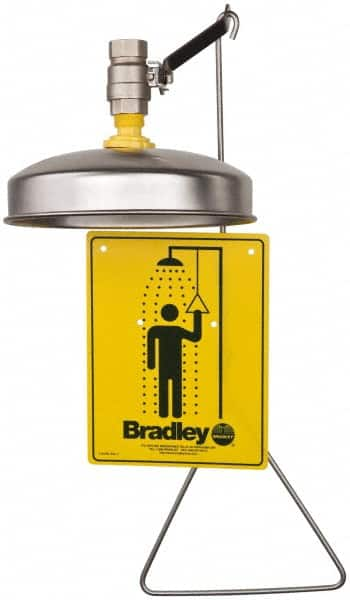 Bradley - Plumbed Drench Showers Mount: Vertical Shower Head Material: Plastic with Stainless Steel - Makers Industrial Supply