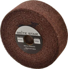 Brite Star - 6" Diam, 2" Face Width, 1" Center Hole, Medium Grade, Aluminum Oxide Deburring Wheel - Convolute, Soft Density 4 Grade, 6,000 RPM - Makers Industrial Supply