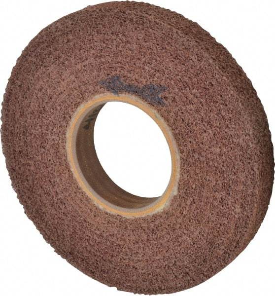 Brite Star - 8" Diam, 1" Face Width, 3" Center Hole, Medium Grade, Aluminum Oxide Deburring Wheel - Convolute, Hard Density 4 Grade, 3,400 RPM - Makers Industrial Supply