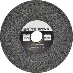 Brite Star - 6" Diam, 1" Face Width, 1" Center Hole, Fine Grade, Silicon Carbide Deburring Wheel - Convolute, Soft Density 6 Grade, 6,000 RPM - Makers Industrial Supply