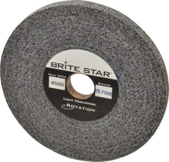 Brite Star - 6" Diam, 1/2" Face Width, 1" Center Hole, Fine Grade, Silicon Carbide Deburring Wheel - Convolute, Hard Density 8 Grade, 6,000 RPM - Makers Industrial Supply