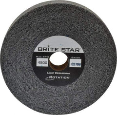 Brite Star - 6" Diam, 1" Face Width, 1" Center Hole, Fine Grade, Silicon Carbide Deburring Wheel - Convolute, Soft Density 7 Grade, 6,000 RPM - Makers Industrial Supply