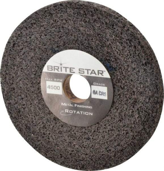 Brite Star - 6" Diam, 1/2" Face Width, 1" Center Hole, Coarse Grade, Aluminum Oxide Deburring Wheel - Convolute, Soft Density 6 Grade, 6,000 RPM - Makers Industrial Supply