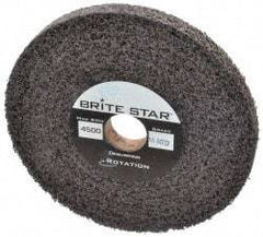 Brite Star - 6" Diam, 1/2" Face Width, 1" Center Hole, Medium Grade, Aluminum Oxide Deburring Wheel - Convolute, Hard Density 8 Grade, 4,500 RPM - Makers Industrial Supply