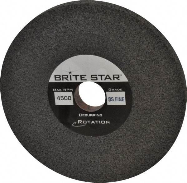 Brite Star - 6" Diam, 1/2" Face Width, 1" Center Hole, Fine Grade, Silicon Carbide Deburring Wheel - Convolute, Hard Density 8 Grade, 4,500 RPM - Makers Industrial Supply