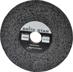 Brite Star - 6" Diam, 1/2" Face Width, 1" Center Hole, Medium Grade, Silicon Carbide Deburring Wheel - Convolute, Hard Density 8 Grade, 4,500 RPM - Makers Industrial Supply