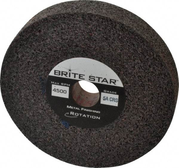 Brite Star - 6" Diam, 1" Face Width, 1" Center Hole, Coarse Grade, Aluminum Oxide Deburring Wheel - Convolute, Soft Density 5 Grade, 6,000 RPM - Makers Industrial Supply