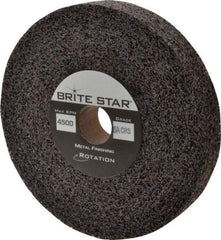 Brite Star - 6" Diam, 1" Face Width, 1" Center Hole, Coarse Grade, Aluminum Oxide Deburring Wheel - Convolute, Medium Density 6 Grade, 6,000 RPM - Makers Industrial Supply