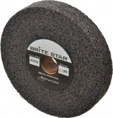 Brite Star - 6" Diam, 1" Face Width, 1" Center Hole, Medium Grade, Aluminum Oxide Deburring Wheel - Convolute, Soft Density 5 Grade, 6,000 RPM - Makers Industrial Supply