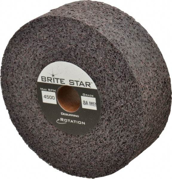 Brite Star - 6" Diam, 2" Face Width, 1" Center Hole, Medium Grade, Aluminum Oxide Deburring Wheel - Convolute, Hard Density 8 Grade, 4,500 RPM - Makers Industrial Supply