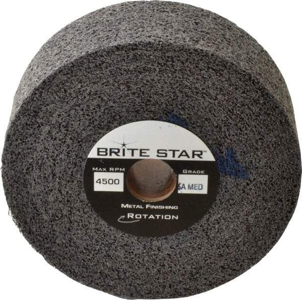 Brite Star - 6" Diam, 2" Face Width, 1" Center Hole, Medium Grade, Aluminum Oxide Deburring Wheel - Convolute, Soft Density 5 Grade, 6,000 RPM - Makers Industrial Supply